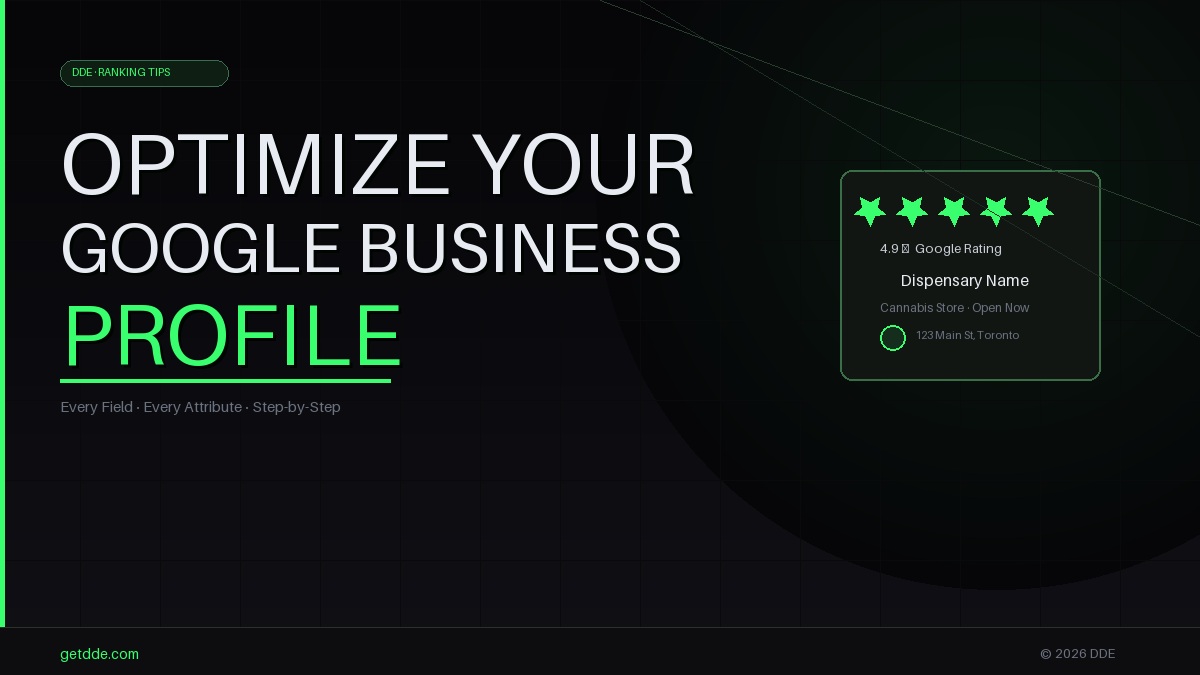 Dispensary owner managing Google Business Profile on laptop